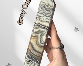 Banded Calcite Crystal Tower - Grey Calcite Point