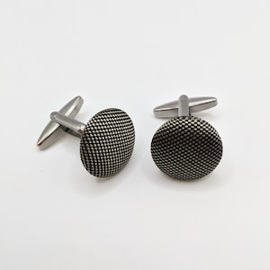 Handmade Designer Fabric Cufflinks: Stainless Steel Groomsmen Gift