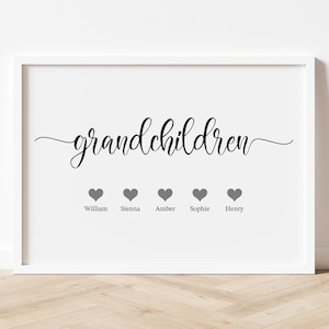 Grandchildren Personalised Print with Names, Gift for Mum or Dad, Gift for Grandparents, Print Gift for Nanny, Gift for Grandad