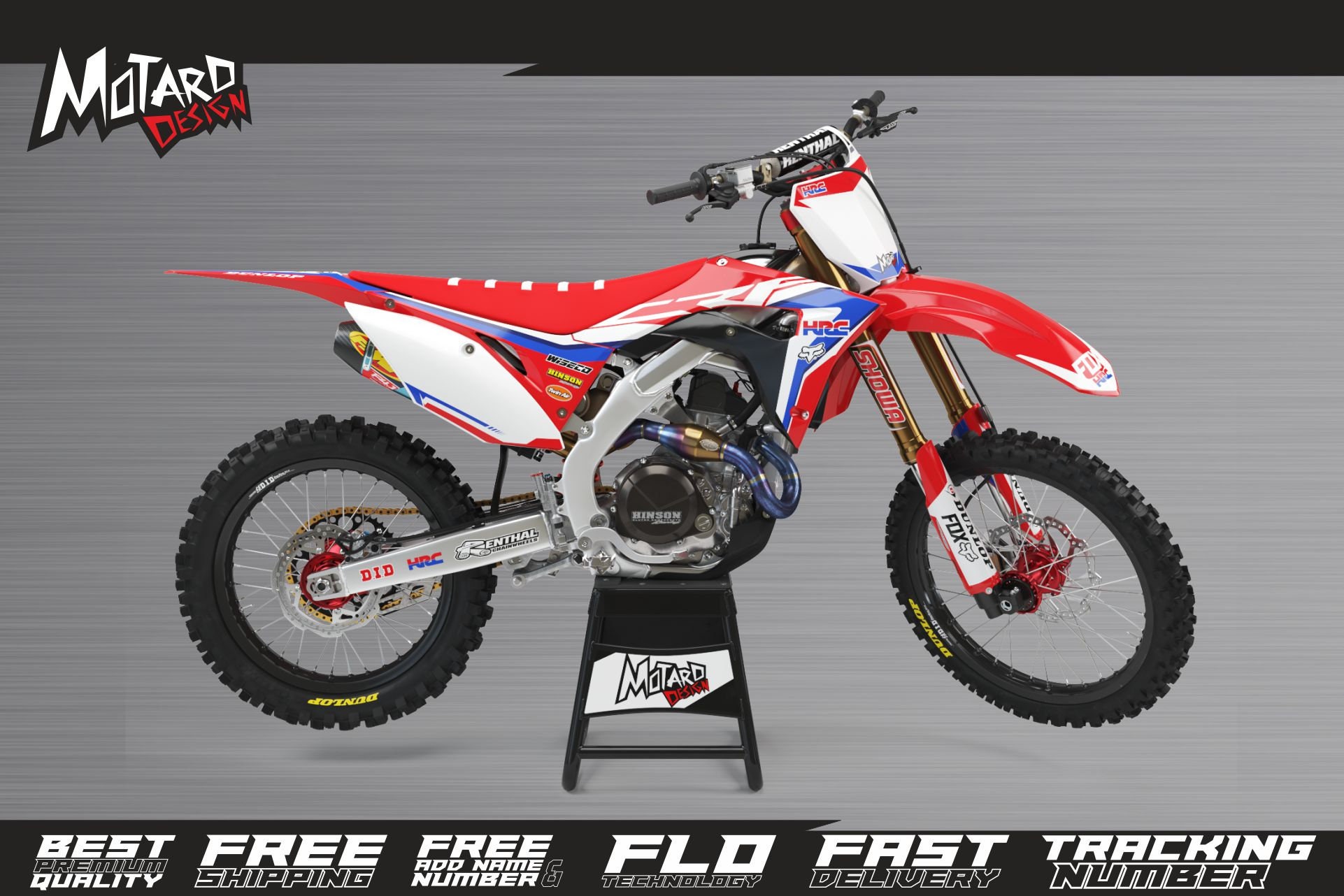 ENARUI Full Graphics Decal Kit For 2004-2005 Honda CRF250R - Customizable With Free Number/Name