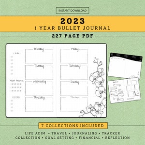  2023 Bullet Style Journal Planner, Full Dated 2023 Planner &  Journal