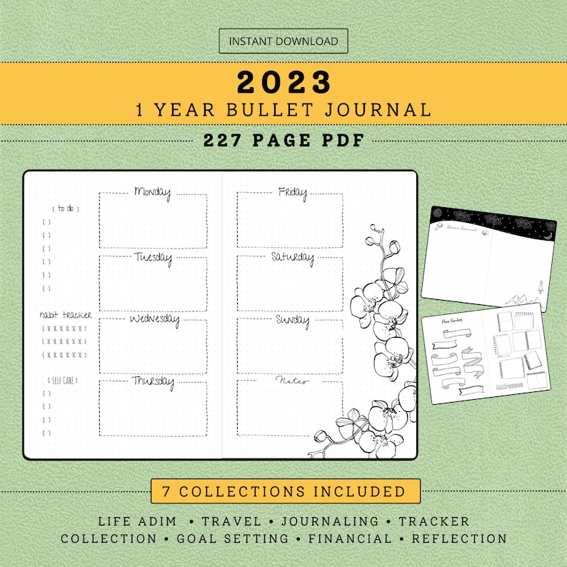 2023-bullet-journal-bullet-journal-kit-2023-planner-bujo-etsy