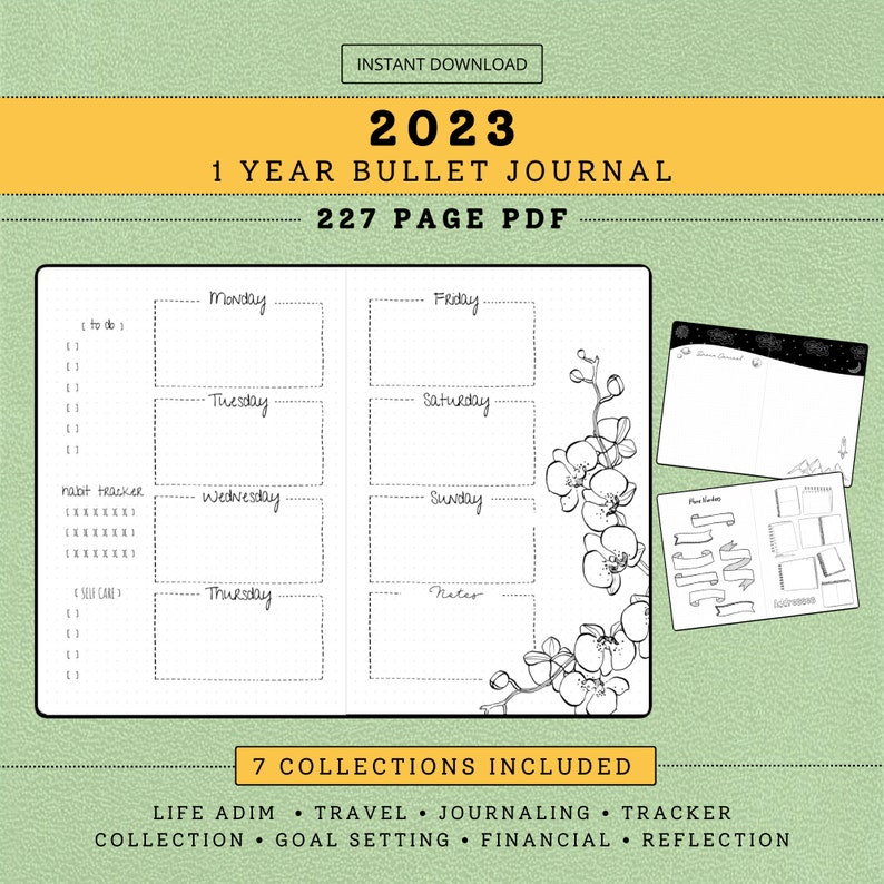 2023-bullet-journal-bullet-journal-kit-2023-planner-bujo-etsy