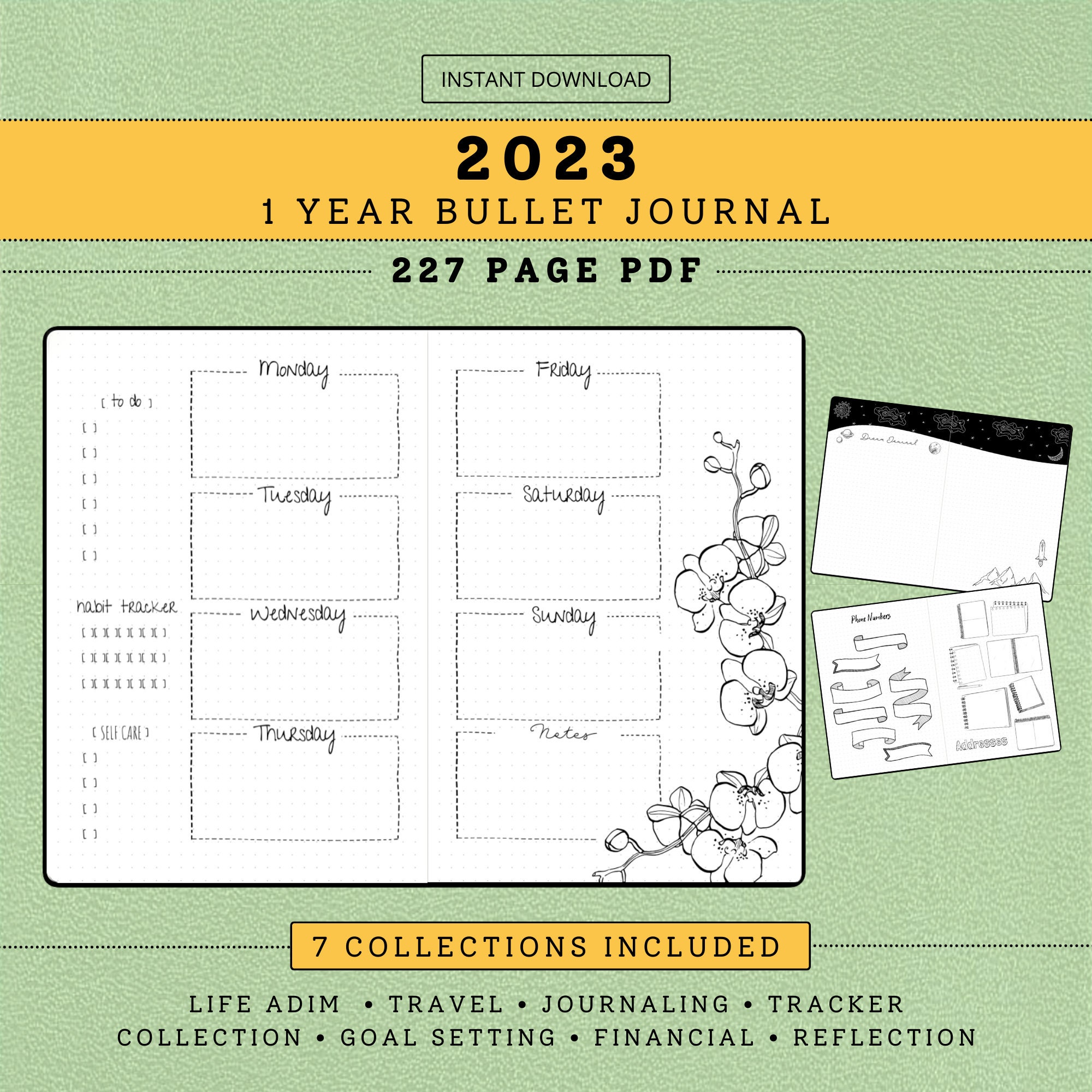 TRACKER COLLECTION 2021 for Bullet Journal Kit, Bujo Starter Kit, Printable Bullet  Journal Templates, Planner Insert Refill Page 