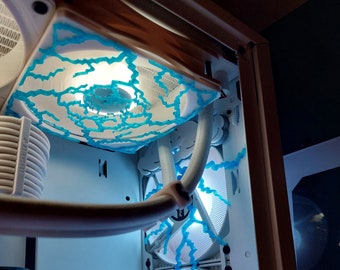 Lightning Fan Cover & Cloud Magnet with Detachable Lightning, Electro Themed Fan Cover // ELECTROCUTE SET! // Customizable