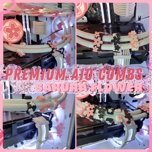 Sakura themed premium custom AIO combs customizable design, hand assembled by my fairy hands