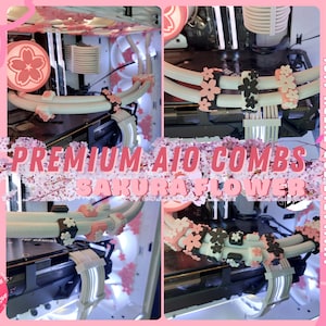 Sakura themed premium custom AIO combs customizable design, hand assembled by my fairy hands