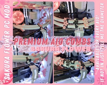 Sakura themed premium custom AIO combs customizable design, hand assembled by my fairy hands