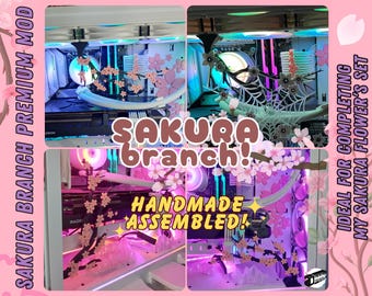 Sakura branch magnet premium custom design, individually assembled with infinite flower combinations!