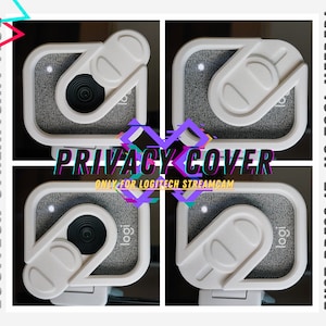 Privacy and dust cover for Logitech StreamCam with unique and totally CUSTOMIZABLE design / Privacy lid webcam lens cover