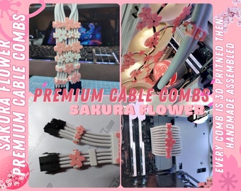 Sakura themed premium cable combs customizable design