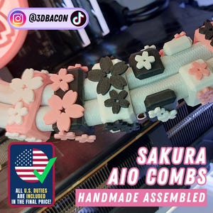 Sakura themed premium custom AIO combs hand-assembled, customizable design