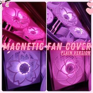 MagnetMod! Sakura Heart Flower Customizable Magnetic Fan Cover for PC Fans! No need to unscrew anything! Unique and superior quality