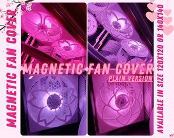 MagnetMod! Sakura Heart Flower Customizable Magnetic Fan Cover for PC Fans! No need to unscrew anything! Unique and superior quality