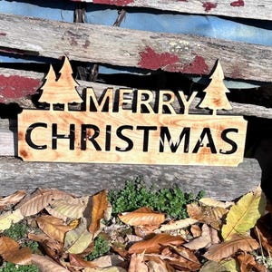 Cartello di Buon Natale / File SVG / Router CNC / Incisore Laser / Fai da te