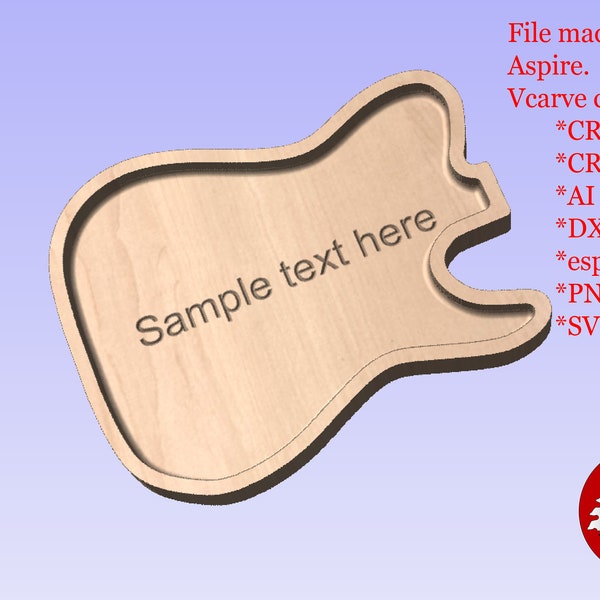 Guitar Shaped Catch All Tray_Vectric_Vcarve_Aspire