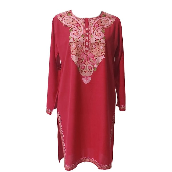 Kurtis, Indian Kurti, Tunic, Embroidered Kurti, Kashmiri Kurti, Cotton Kurti, Ethnic Kurti, Traditional Kurti, Designer Kurti,