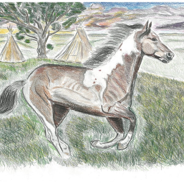 Painted Horse Galloping through Indian Land