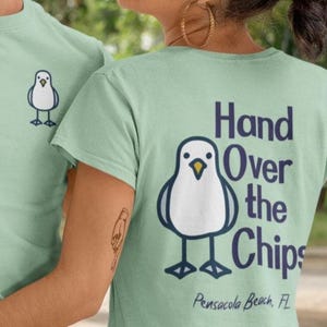 Funny Pushy Seagull T-Shirt: Humorous Beach Bird Tee