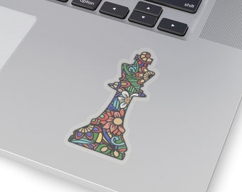 Mandala Chess Piece Sticker, Glossy Vinyl Chess Lover Gift