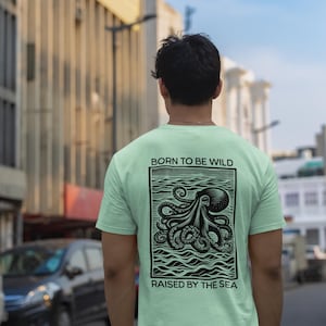 Kraken Raised By the Sea T-Shirt, Ocean Monster Tee, Mythical Creature Shirt, Sea Creature Gift, Nautical Apparel, Beach Lover Top