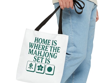 Home Is Where the Mahjong Set Is Tote Bag, Mahjong Lover Tote