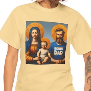Zabawny bonusowy tata Święta Rodzina T-shirt - Unisex Tee, prezent na Dzień Ojca, prezent dla ojczyma, koszulka z humorem rodzinnym, prezent dla bonusowego taty