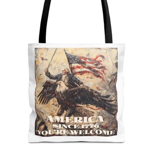 Patriotic Tote Bag - America Since '76, Reusable Shopping Bag, Eco-Friendly Gift, Independence Day, Americana Decor, Travel Companion