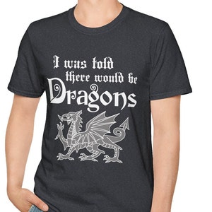 Renaissance Faire Unisex Softstyle T-Shirt I Was Told There Would Be Dragons Funny T-Shirt Medieval Fair Shirt Gift for Cos Player Neighbor image 1