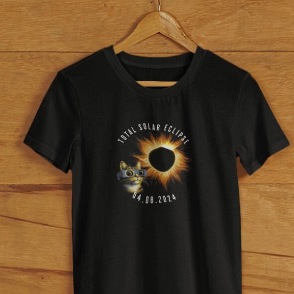 Total Solar Eclipse Kids T-shirt Solar Eclipse Tee Limited Edition Total Eclipse T-Shirt Totality Tee Cat Solar Glasses T-Shirt