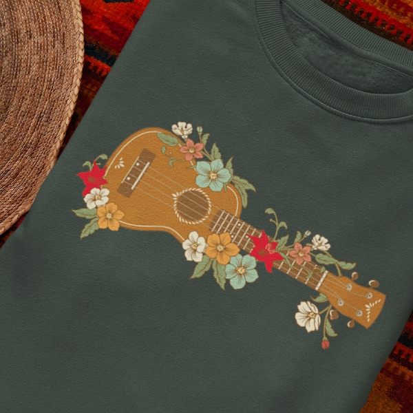 Ukulele Shirt for  Him, Her and Ukulele Players or Lovers with that Aloha Beach  Lei Vibe