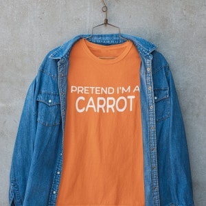 Funny Halloween Costume Shirt Minimalist Shirt Halloween T-Shirt for Non-Crafty Friend Pretend I'm a Carrot Halloween Shirt Group Costume