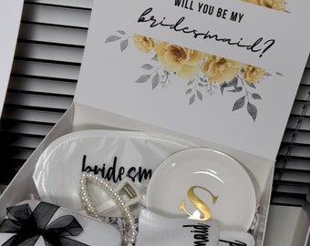 Bridesmaid Proposal Will You Be My Bridesmaid Personalized Gift Box Wedding Bridesmaid Socks Babe Shades Jewelry Tray Jewelry Box Robe