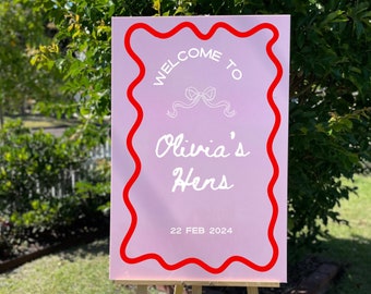 Rectangle Acrylic Wedding Welcome Sign | Event Sign | Wedding Sign | Hens Sign A1 | A2