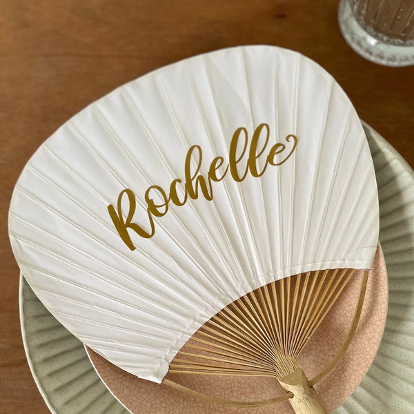 Personalised Paper Wedding Paddle Fan | Place Cards | Wedding Favours | Hens | Hand Held Fan