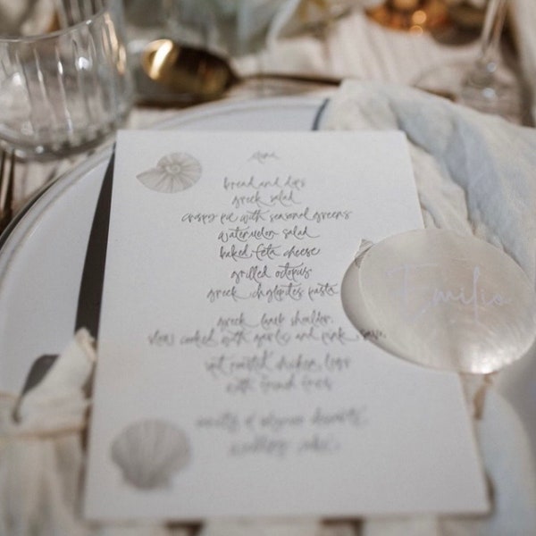 Capiz Shell Place Cards - Wedding Favours