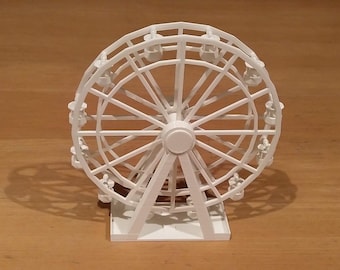 Modelo de roda-gigante em escala N para maquetes/dioramas/cenários de trens.