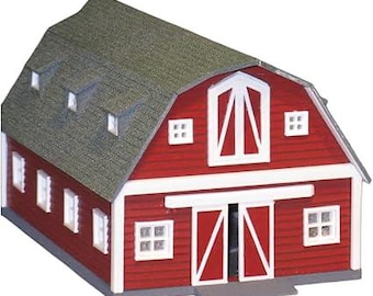 Kit de modelo de celeiro em escala HO/N para layouts/dioramas/conjuntos de trens (escala N)