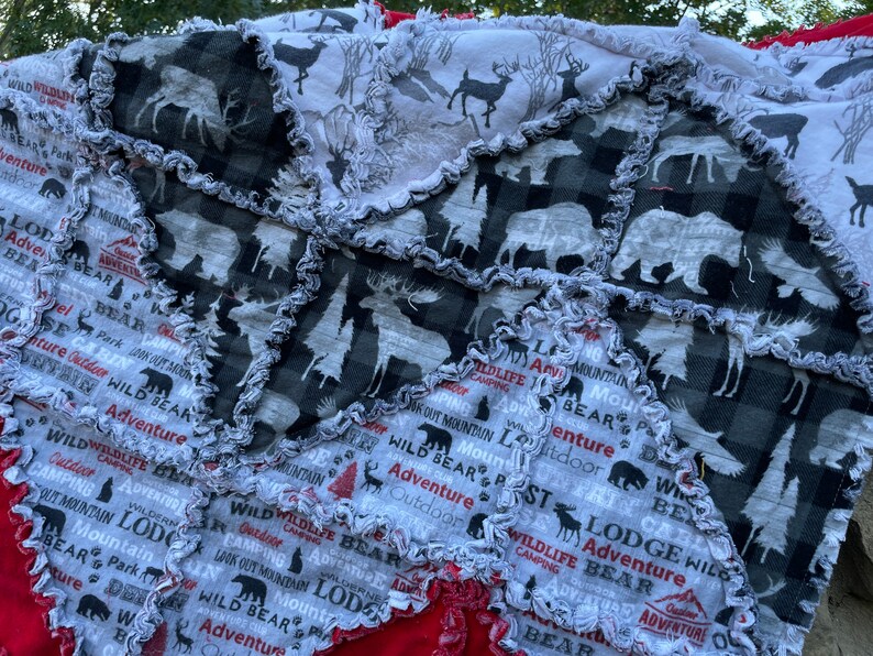 Rag Quilt Large 75 X 60 Throw Size Etsy