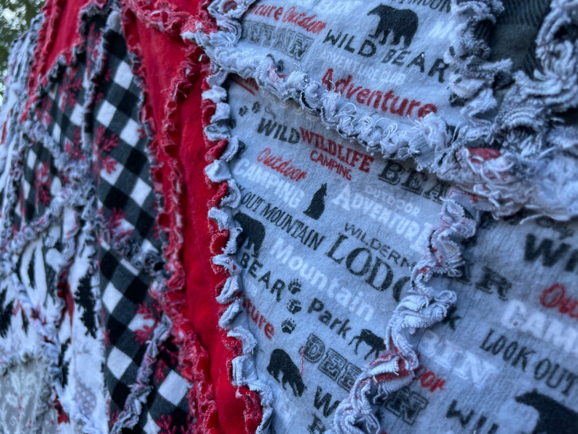 Rag Quilt Large 75 X 60 Throw Size Etsy