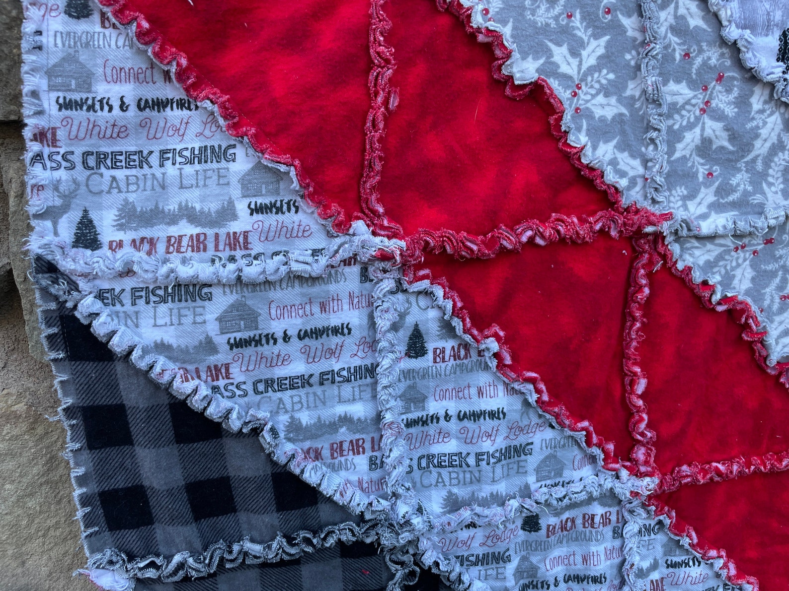 Rag Quilt Large 75 X 60 Throw Size Etsy