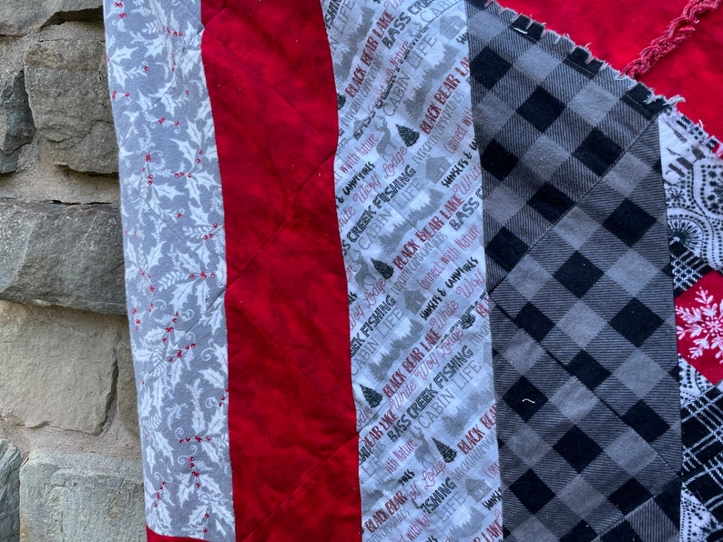 Rag Quilt Large 75 X 60 Throw Size Etsy