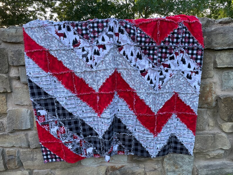 Rag Quilt Large 75 X 60 Throw Size Etsy