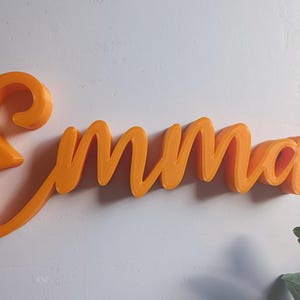 Prénom ou pseudo 3D écriture manuscrite - Décoration murale élégante personnalisée - Cadeau mariage anniversaire - 21 ou 29 cm