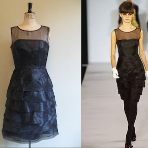 Marc by Marc Jacobs black tiered organza vintage party dress runway look