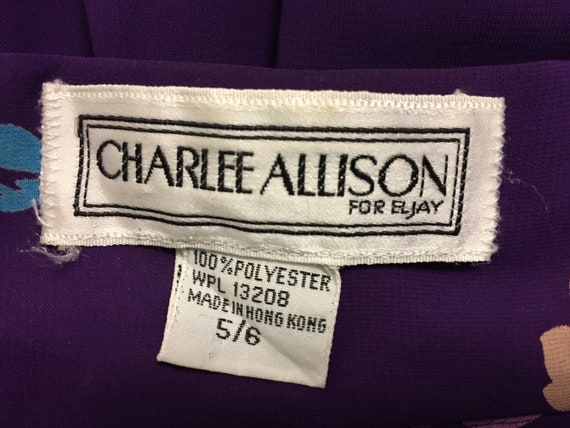 fabulous 1980s vintage 'Charlee Allison' purple f… - image 10