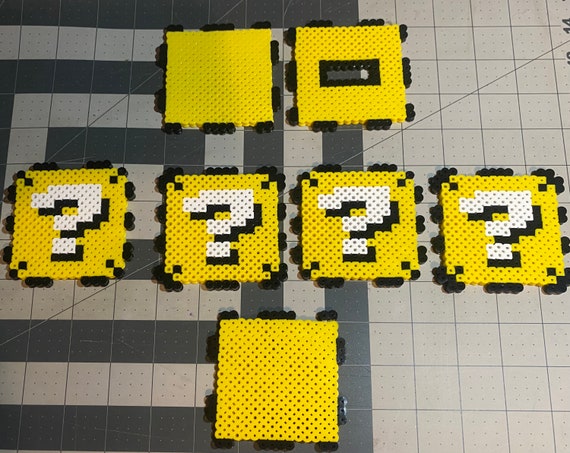 Super Mario Bros. Question Block Coin Bank Pixel Art Perler 