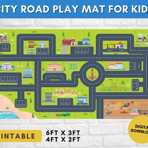 Alfombra antideslizante de tráfico de carretera para niños, tapete de juego  de simulación, mapa de estacionamiento de Ciudad de coche, regalos para  niños y niñas (sin coches)