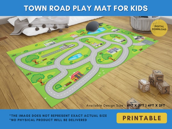 Alfombra de juego imprimible de alfombra de juego de coche de mapa de carreteras de la ciudad para niños en digital / Diseño de diseño de alfombra de juego / alfombra de Alfombra de juego imprimible de alfombra de juego de coche de mapa de carreteras de la ciudad para niños en digital / Diseño de diseño de alfombra de juego / alfombra de