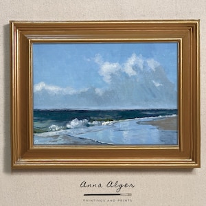 Small original oil painting print - &quot;Evening Sea&quot; - Unframed 5x7 landscape oil painting print